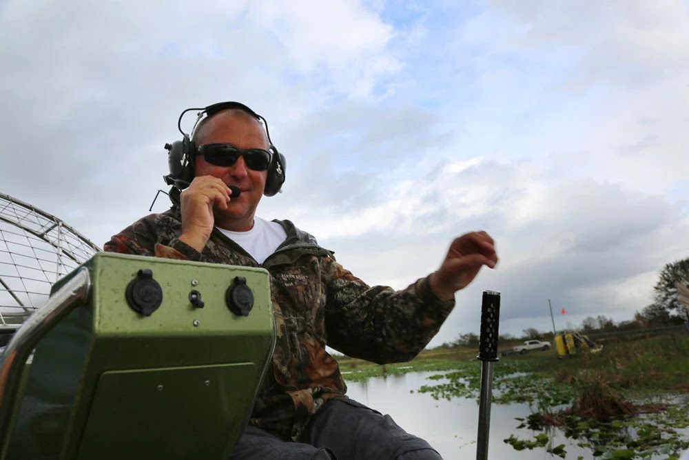 Captain Roy Bass on the Airboat
